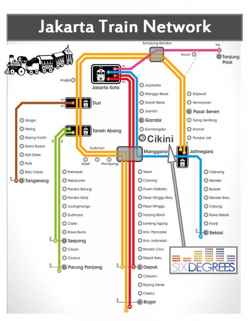 Jakarta peta kereta  kereta api Jakarta map (Jawa  Indonesia)