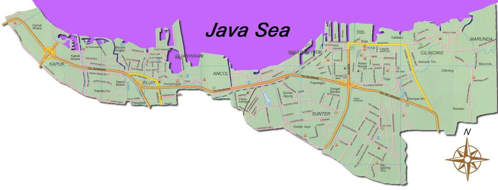 Peta Jakarta utara - Jakarta utara map (Jawa - Indonesia)