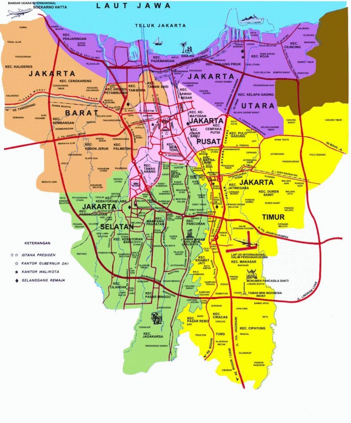 Jakarta-tempat wisata peta